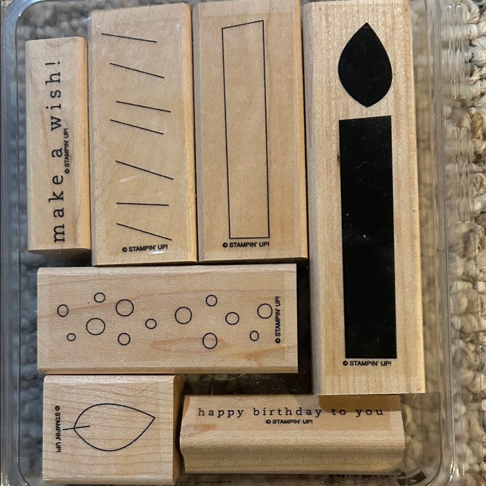 Stampin' Up! Wood-Mount Big Birthday Candle Set - Natural Wood, Black-